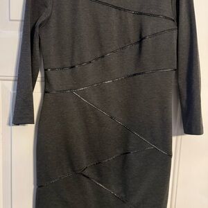 Chetta B Charcoal Long Sleeve Dress